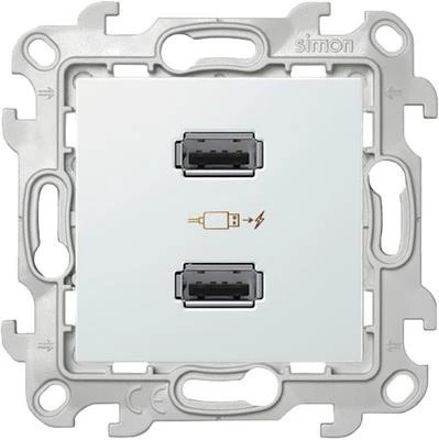  артикул 2411096-030 название Розетка USB 2-ая 2100 мА (для подзарядки), цвет Белый, 24